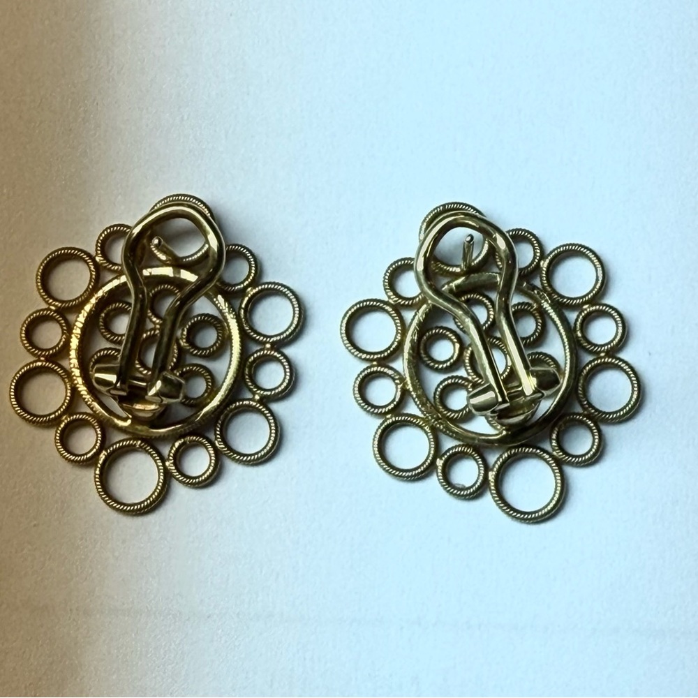 Buccelatti 18k Gold Circular Statement Earrings - image 2